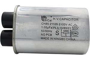 Meter Star CQC&VDE - Condensador universal de alto voltaje para microondas 1.05uf ch85 21105 2100 V CA H.V. Condensador 10/85/21 50/60Hz sin PCB, VDE EN61270-1