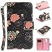 Produktbild Chreey LG K10 (5.3 Zoll),Hülle Cover Case Leder Muster Flip Etui ,Kreditkartenslot,Karte Halter-Magnetverschluß-Klappbar Stand,Perfekt zum Schutz Ihres Telefons