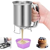 Stainless Steel Dough Dispenser 900 ml, Liquid Dispenser Cake Egg with Pressing Handle, Professional Kitchen Baking Funnel fo