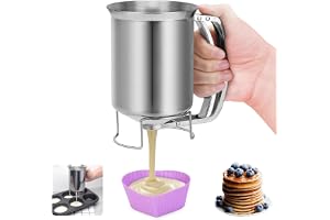 900 ml blandad slagseparator med klämhandtag, kakpannkaka häll, muffins – matlagningstratt, rostfritt stål äggtårta flytande