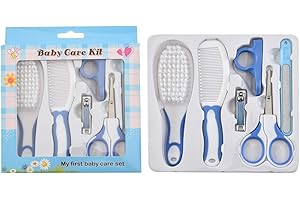 KINTRADE 6 Pcs Baby Nail Hair Daily Care Kit Newborn Kids Grooming Brush and Manicure Set