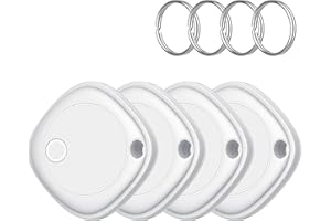 AJBLG Smart Tracker Tag Pack of 4, Key Finder Compatible with Apple Find My App (iOS Only), IP67 Waterproof, Replaceable Battery, Bluetooth Key Finder for Luggage/Bags/Suitcase/Wallet
