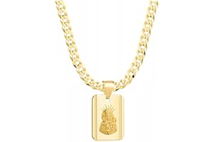 Amor Luxury Złoty łańcuszek męski 585, złoty naszyjnik męski z medalionem 925/585 naszyjnik męski - krzyż chrześcijański cudowny medal religijny, Maryja Panna, naszyjnik, biżuteria męska