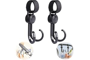 ViMOQi Buggy Clips for Pram,Pram Clips for Bags,Pram Hooks for Bags,Pram Bag Clips,Pram Accessories Velcro Buggy Hooks,Pushchair Clips for Bags,Stroller Hooks Organiser for Baby Changing Bags(2 Pack)