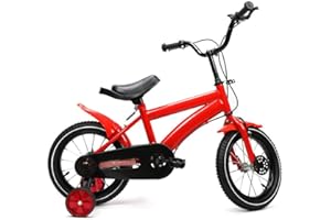 Lightakai Vélo pour enfant 14" Hauteur d'assise réglable avec roues stabilisatrices amovibles pour filles et garçons à partir de 3, 4, 5, 6 ans
