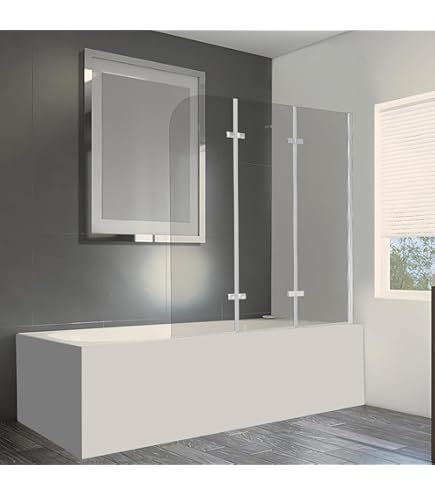 Badwand Clear Nano helder glas 80 x 150 cm incl. antikalk aluminium kopen