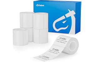CLABEL 6 rotoli da 40 x 30 mm, colore bianco termico, per stampante di etichette, autoadesive, per scuola, impresa, negozio, casa, 230 pezzi/rotolo (1,57 x 1,18")