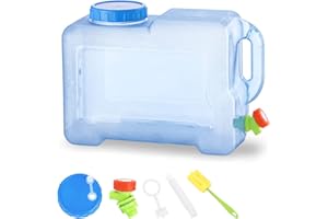 Amazing Tour Plastic Water Container with Tap, 12L Portable Outdoor Camping Water Storage Carrier Jug Water Tank for Camping, Fishing, Hiking, Self-Driving Tour, Emergency Drinking Storage Kettle