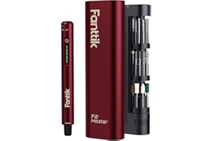 Fanttik F2 Master Mini Cordless Rotary Tool Kit, NeoPulse Motor, 5 Variable Speed, 25000 RPM, Revostor Hub, 35 Accessories, for 3D Printer Sanding, Polishing, Drilling, Carving, DIY Crafts - Red