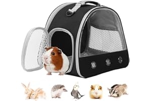 LAIRIES Guinea Pig Carrier, Small Animal Bird Rabbit Turtle Bag, African Hedgehog Portable Travel Carrier Outdoor Hangbag for Bird Rabbit Guinea Pig Squirrel