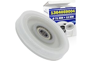 Rodillo de Tambor para Secadora de Ropa Ø 71 mm x 12 mm con Código Original 1364059004 para Electrolux para AEG para Zanussi para Juno para Zanker - Garantía de 10 Años - MONTERAL