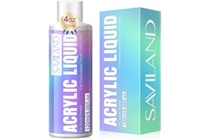 Saviland 120ml Monomer for Acrylic Nails – Acrylic Liquid Monomer for Acrylic Powder Non-Yellowing MMA-Free Formula Acrylic Monomer Liquid for Acrylic Nails Application Nail Extension & Nail Carving
