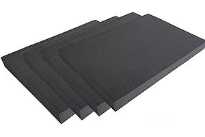 viglietti SPUGNA 4 Pezzi Quadrati Di Imbottiture Per Sedie Poliuretano Espanso Alta Densita' GOMMAPIUMA Spessore 3 Centimetri Misura 40x40 (nero)