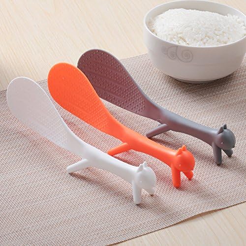Ponny Plastic Squirrel Shaped Non Stick Rice Paddle Spoon Standing Scooper Creative Household Kitchen Tools, Color May Randomly