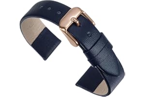 QUARKZMAN Bracelet Montre en mm de Largeur Bracelet de Montre Plat, Fin et Élégant en Véritable avec Boucle pour Homme et Femme