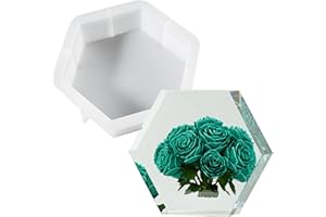 Cayway Grandi Stampi in Silicone per Resina Esagono Stampi in Resina Siliconica Stampo per Sottobicchieri in Resina per La Conservazione Dei Fiori, Decorazioni per La Casa