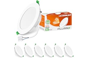 ‎ALUSSO ALUSSO LED Einbaustrahler 230V Flach IP44, 5W LED Spots 340LM, Neutralweiß 4500K LED Einbauleuchten, 30mm Ultra Flach, Einbauspot Loch 75-85mm, LED Deckenspots für Badezimmer Küche Wohnzimmer, 6er Set
