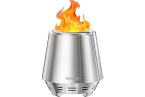FANHAO Acier Inoxydable Brasero Bonfire et Support | Brasero Portable de sans émission de fumée, Combustion Naturelle du Bois, avec bac à Cendres Amovible | Une Combustion 120% Plus Efficace