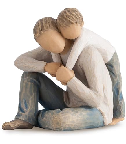 Figurine Mère Et Fils Carracci - Sculpture Peinte Main - Cadeau Fête Des Mères Ou Anniversaire