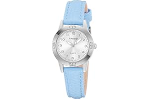 TASGO Women's Leather Quartz Watch Easy Read Watch with Diamond Luminous Waterproof Fashion Wristwatch for Women Ladies Girls