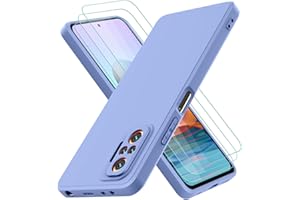 Oureidoo Xiaomi Redmi Note 10 Pro obudowa z 3 szkła hartowanego ochrona ekranu, miękka warstwa wewnętrzna, cienka, miękka silikonowa osłona przeciwwstrząsowa, zderzak TPU etui na telefon, fioletowe
