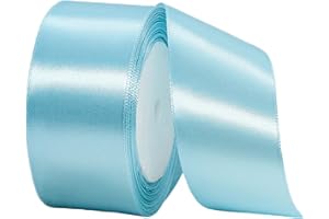 YAYAFUNFUN Satinband Hellblau 40mm Breit Geschenkband Satin,22m Satinbänder Hellblau Dick Schleifenband Dekoband Seidenband Geschenkverpackung Stoffband Geschenkbänder für Dekorieren Basteln Kleid Hochzeit