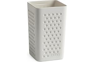 TATAY Toothbrush and Toothpaste Cup Bohol, Polypropylene, BPA Free, 100% Recycled Plastic, White, Measures 6.5 x 6.5 x 11 cm