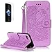 Produktbild Apple iphone 7 Plus(2016) New Design New Design Hülle mit Panzerglas,ISENPENK Original Flip Bookstyle Cover Wasserdicht Shockproof Anti Slip Protection Stoßfest Leather Case mit Standfunktion,3D Rose Flower Muster Pattern Wallet Case mit Intern Karte Schlitz,Anti-Sturz Stoßdämpfend Magnetic Closure Handygürtel Wallet Tasche Schutzhülle Leathertasche für Apple iphone 7 Plus(2016) 5.5Zoll-[Rose pattern,lila]+Panzerglas/Schutzfoile/Displayschutzfolie
