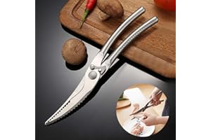 AYADA Ciseaux à Volaille en Acier Inoxydable,Ciseaux Cuisine Professionnel pour Alimentaire Poulet Viande Poisson,Cisaille Nourriture avec Ressort,Poultry Shears Kitchen Fish Scissors Stainless Steel Metal