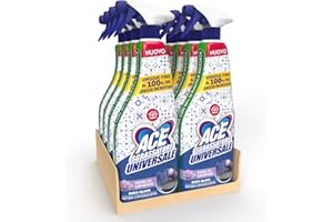 ACE Spray Sgrassatore Universale, Senza Candeggina, Zero Aloni, Profumo di Fiori di Lavanda, 8 flaconi da 600 ml