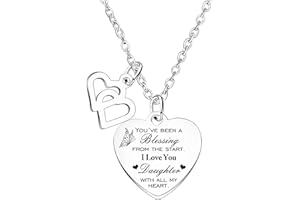 MADHAHEFU Daughter Heart Pendant Necklace From Mum Dad Daughter Gifts Daughter Birthday Gifts Graduation Gift Christmas Gifts For Daughters