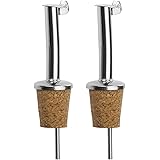Westmark 2 pip för sprit-, olje- och vinägerflaskor, Med lock och luftrör, Metall/Rostfritt stål, Kork av naturkork, Inox Sta