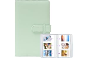 SIHUITU 108 Pockets Mini Photo Album for Fujifilm Instax Mini 12/11/7+/9/Evo/40/99/Liplay, Canon Ivy 2 & Kpop Photocards, 54 x 86mm(2.1" x 3.4") Photo Storage Album, Perfect for Instant Photos (Green)