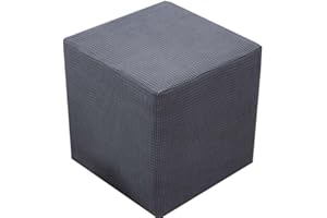 AQIGR Ottomane Schonbezug Hockerbezug, Hocker Hussen für Quadratische Fußhocker, Stretch Bezug Ottomane Abdeckung Überzug Hocker Protector Waschbar Hockerabdeckung (Color : Grey, Size : 50x50x50cm)