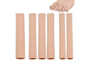 HAOHAI 6 Stück Schlauchbandage,Silikon Zehenschutz,Gel Zehenkappen，Zehenkappen Zehentrenner,Zehenschutz Separator,Schlauchbandage Druckschutz,zur Blasen, Hühneraugen, Schmerzlinderung durch Reibung