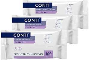 CAREBYMAIL Conti So Soft Large Patient Cleansing Dry Wipes (3 Packs of 100 Dry Wipes)