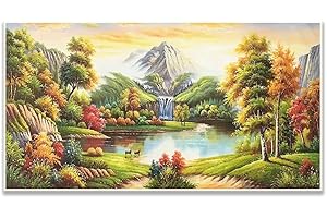 DCIDBEI 85 x 45 CM Runde Diamant-Malerei 5D Lace || Diamond Painting Landschaft Berge || Mosaik Leinwand Diamant für Kinder || Wohnzimmer-Büro-Dekoration || Mosaik Handwerk Erwachsene