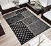 Produktbild Design Velours Kurzflor Teppich »Superstar« Stern Sternchen grau schwarz, Größe:80x150 cm