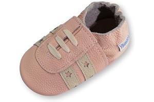 YIHAKIDS Chaussures Bébé Filles Garçons Cuir Souple Bébé Enfant Chaussons Cuir Doux Chaussures Fille Garçon Premiers Pas 0-6 Mois - 2Ans