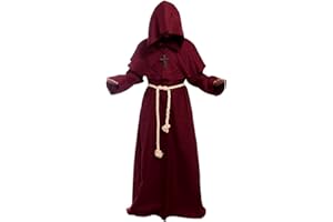 Prêtre Peignoir Frère Médiéval Capot Encapuchonné Renaissance Moine Costume de Soutane de Moine avec Capuche