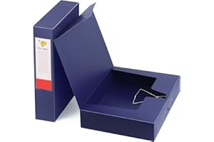 DONGLI Lot de 2 Boîtes de Classement A4 en plastique,Dos de 65 mm,Boîte à Archives pour bureau,Bleu