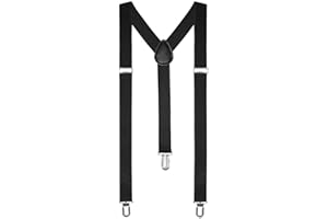 ZACHARIA Unisex Adjustable BRACES SUSPENDERS Slim Trouser Belt Y Clip On Fancy Dress Mens 25 mm with Strong Metal Clip