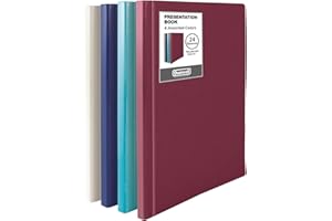 Dunwell Binder with Plastic Sleeves 24-Pocket (4 Pack, Assorted) - Presentation Book, 8.5 x 11 Portfolio Folder with Clear Sheet Protectors, Displays 48-Page Documents, Certificates, Important Papers