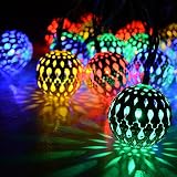 Solar Lichterkette ,Kondisco 20er LED 5 Meter Solar Lichterkette Wasserfest Garten Außen Weihnachten Dekoration für Garten, Terrasse，Geburtstag, Haus, Party, Weihnachtsbaum， Weihnachten Party (mehrfarbig) - 3