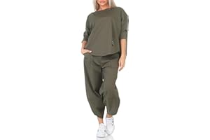 simaranda Damen Jogginganzug Zweiteiler für Freizeit und Sport Trainingsanzug Hausanzug Hoodie und Hose 6171