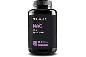 NAC N-Acetyl Cysteine 600 mg - 180 Vegan Capsules | 6-Month Supply | High Purity and Bioavailability | No Additives | Vegan | Zenement