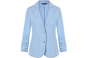 MINTLIMIT Womens Casual Work Office Blazer Pockets Buttons 3/4 Sleeve Suits Jackets