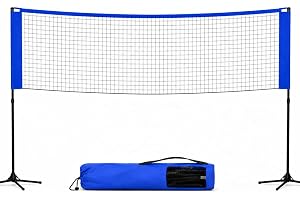 3,1 m vikbart badmintonnät – med bärväska och höjdjusterbart stativ 107/105/150 cm nylon sportnät för fjäderboll tennis volleyboll strandvolleyboll lätt att montera och nedbrytbar