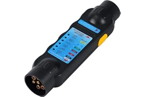 Woola 7 Pin Trailer Tester Tool, 12V 7 Pin Car Diagnostic Tool, 7 Pin Trailer Lights Tester Towbar Wiring Tester Car Towing Trailer Plug Socket Connection Tester