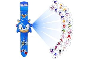 NDZYDXW Orologio Bambini,Sonicc The Heedgehog Orologio da Polso con proiettore Digitale, Orologio Giocattolo per Bambini, 24 motivi di proiezione, orologio elettronico da polso per bambini e ragazze